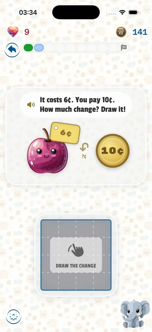 Working out change — it costs six cents, you pay ten