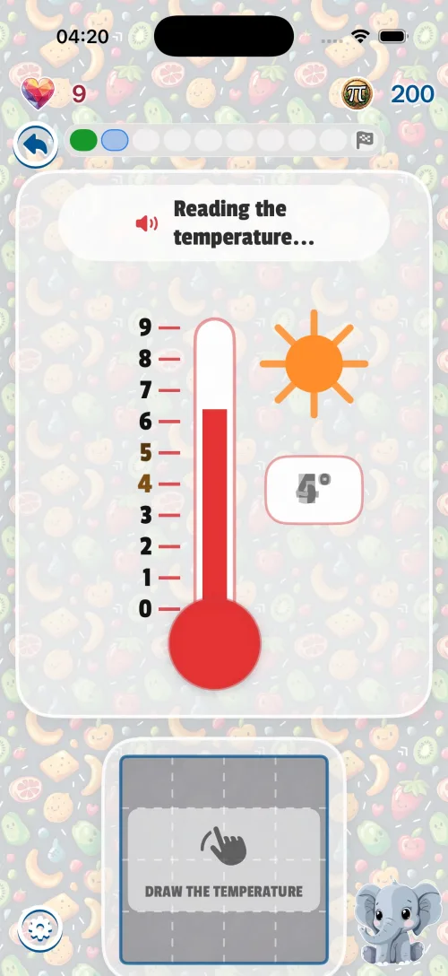 Reading a temperature on a thermometer